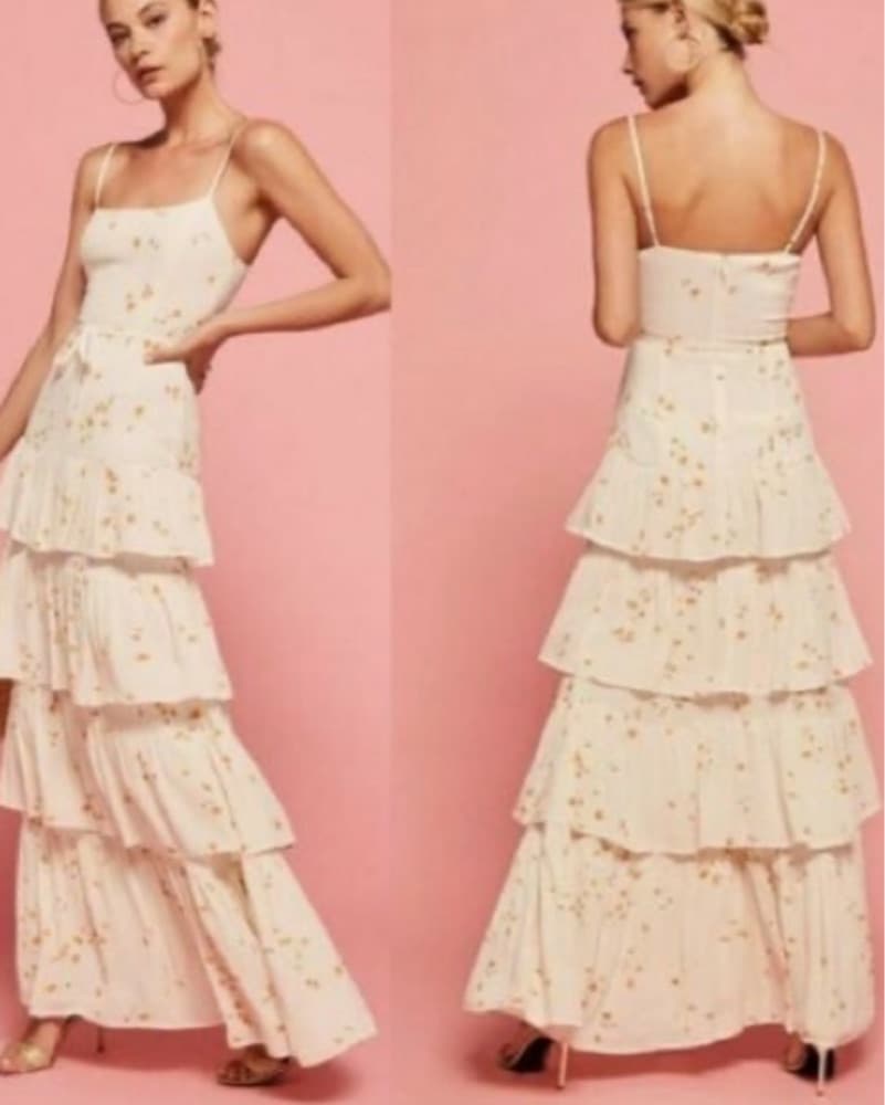 Reformation White Floral Maxi Dress - Image 2