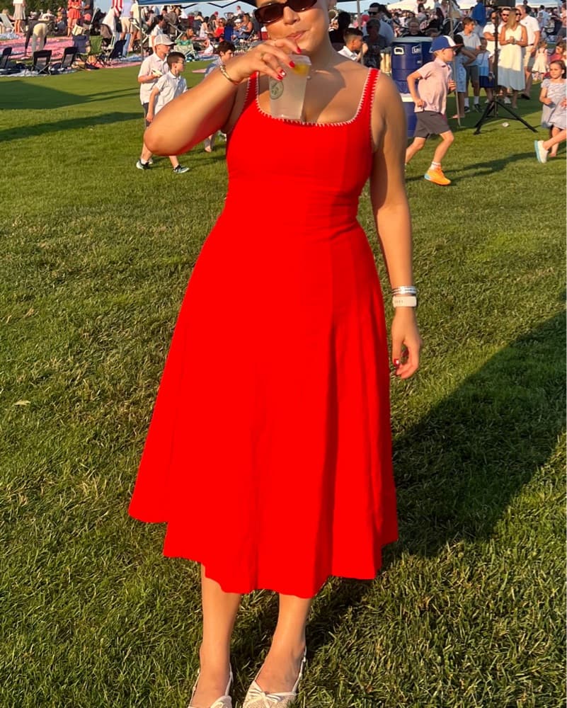 Linen A Line Midi Dress - Image 2