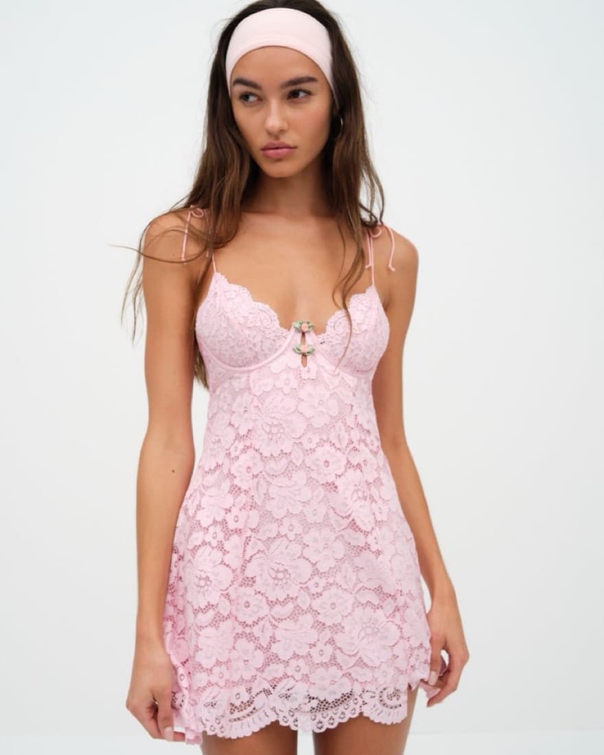 For Love & Lemons Creamsicle Lace Dress - Image 1