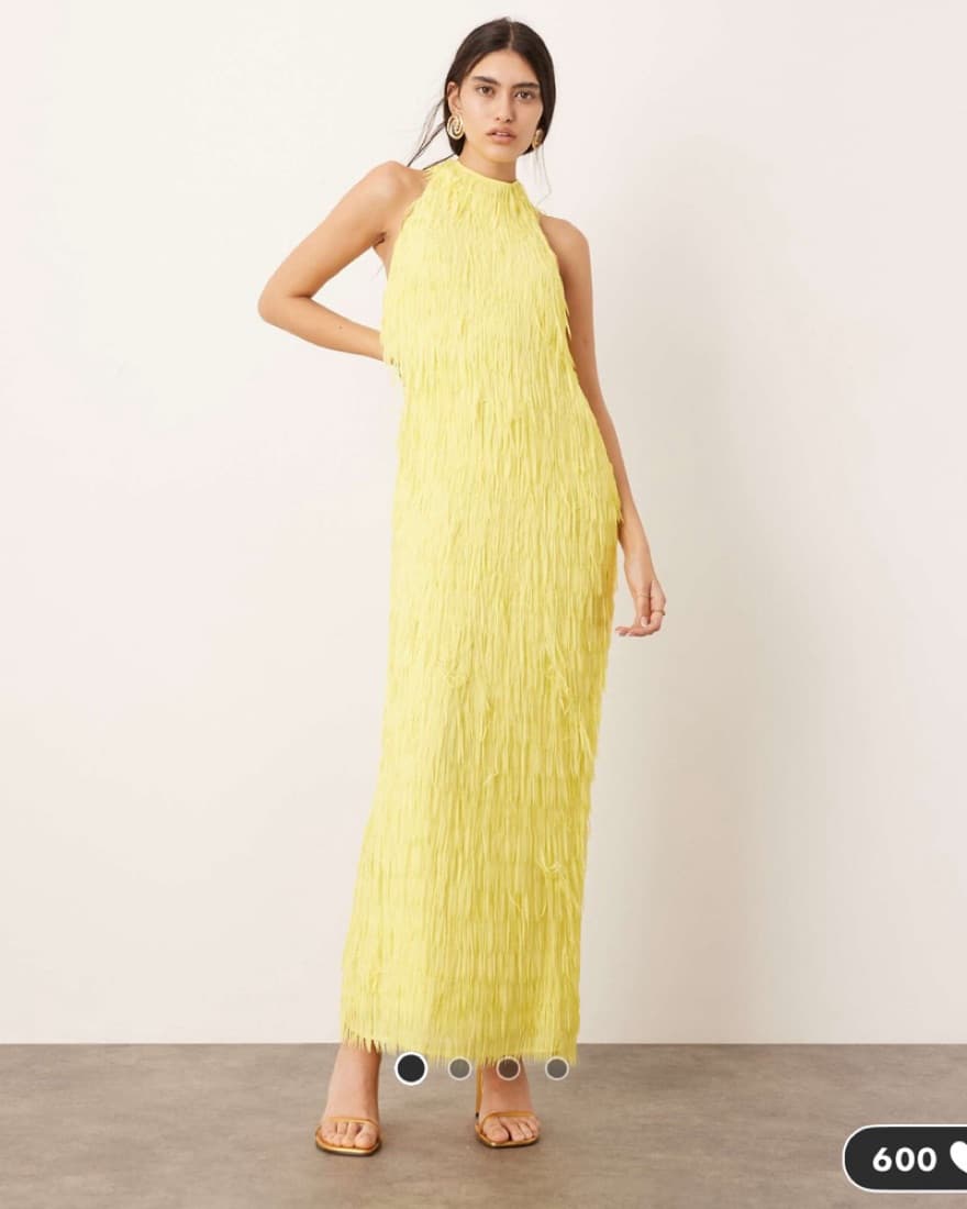 Glamorous Yellow Fringe Dress  - Image 1