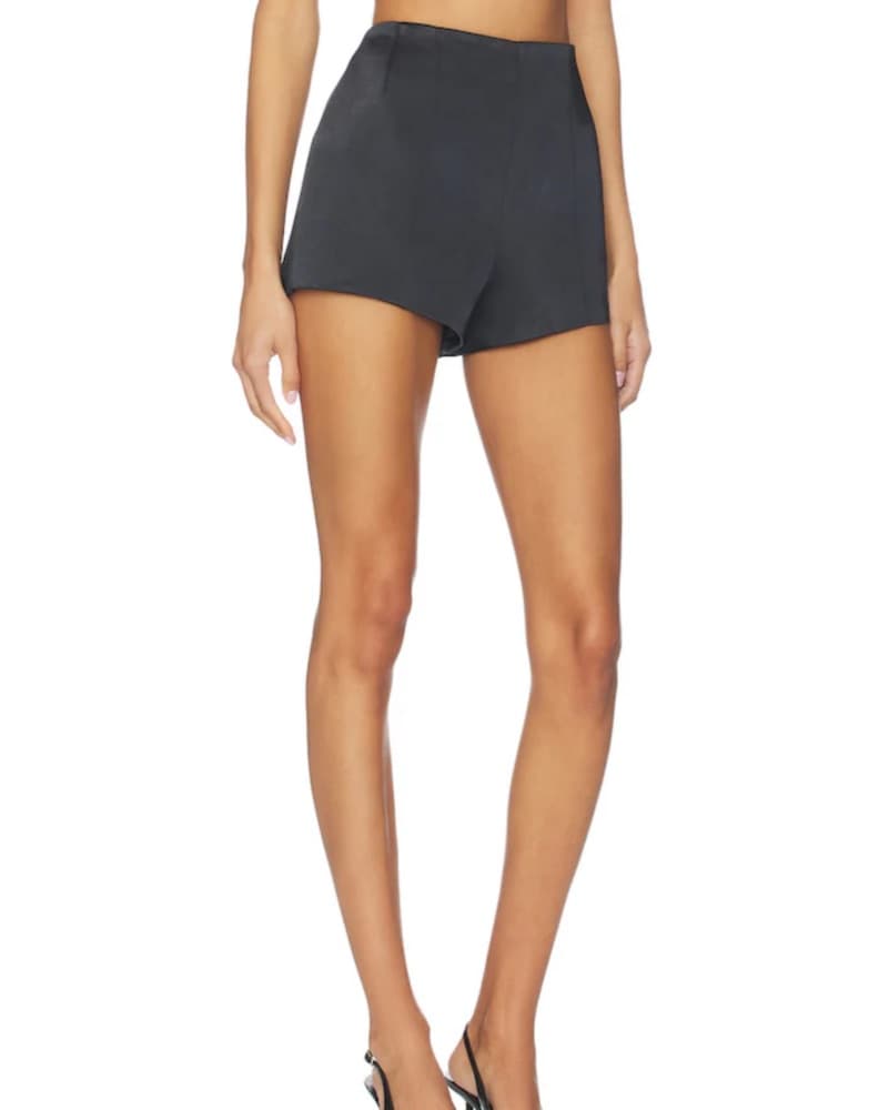 Black High-Waisted Tailored Shorts - Image 2