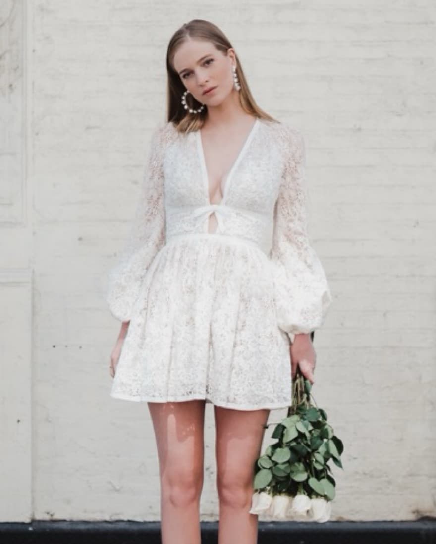 Watters White Lace Dress - Image 4