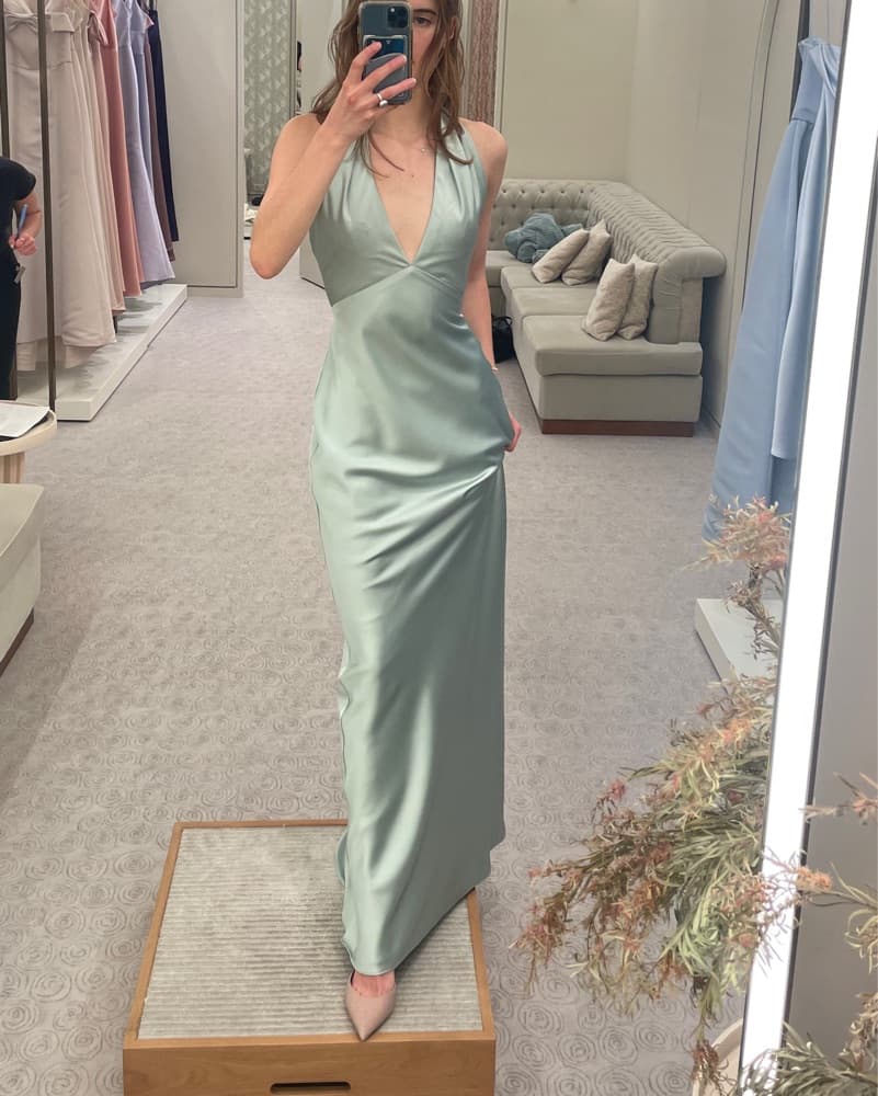 Amsale SAMILE Dress in Sage - Image 1
