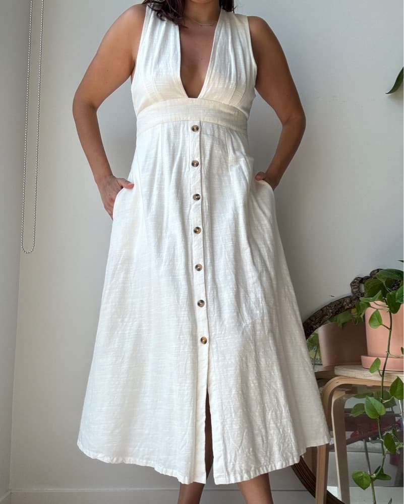 Urban Outfitters White Linen Sundress - Image 1