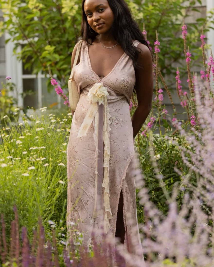 LoveShackFancy Kendall Silk Maxi Dress - Image 4