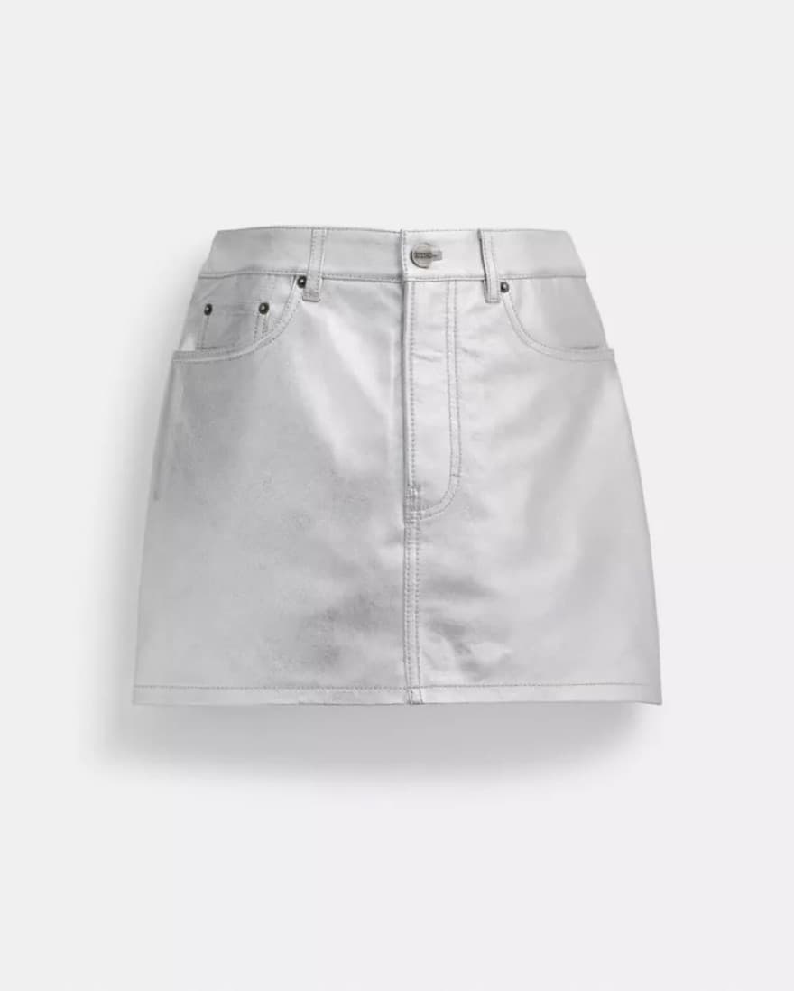 Coach Chrome Leather Mini Skirt - Image 3