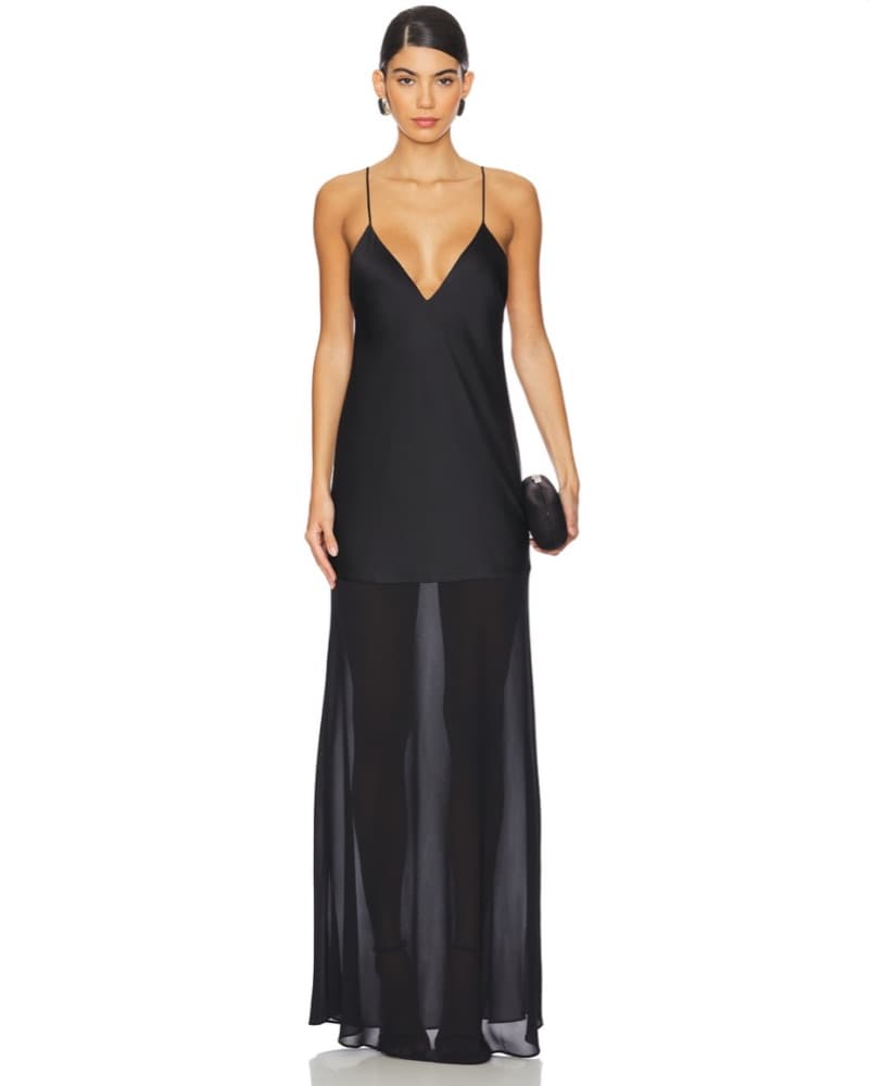 SER.O.YA Vienna Black Satin Dress Small - Image 1