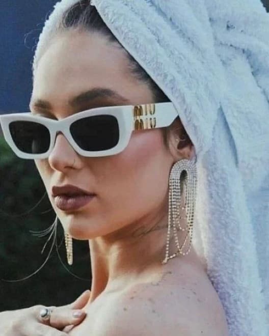 Miu Miu Runway White Cat Eye Sunglasses  - Image 2