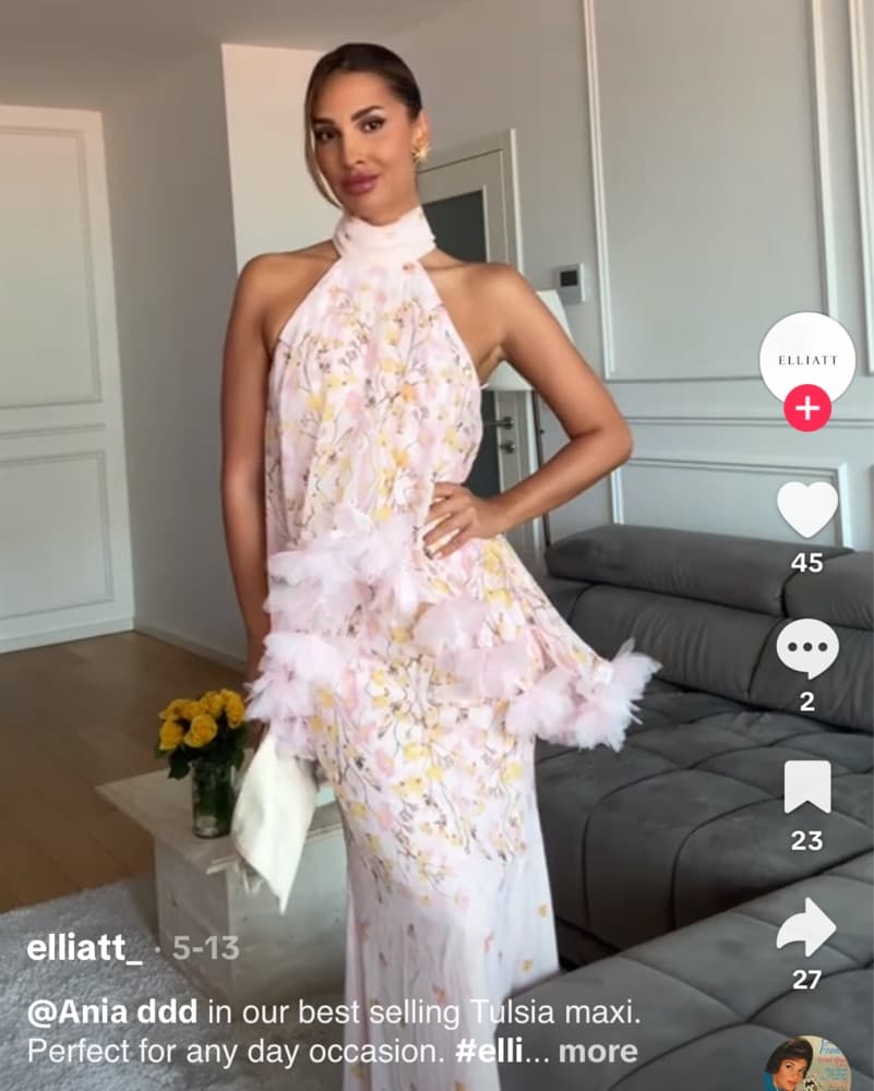 Eliatt Tulsia Floral Cape Maxi Gown - Image 4