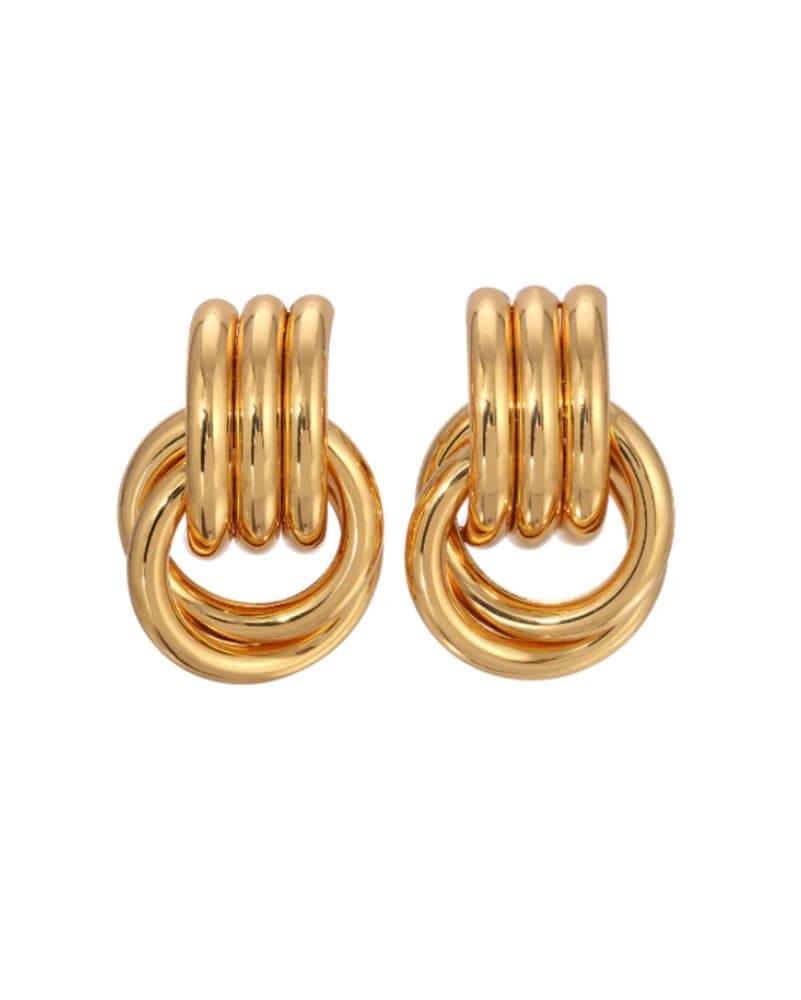 Heaven Mayhem Mini Knot Gold Earrings - Image 2