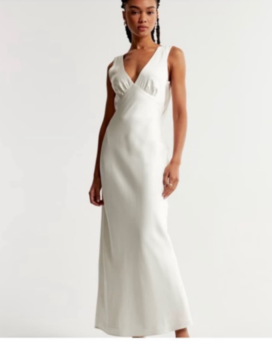 Plunge Cowl Back Dress - Image 1