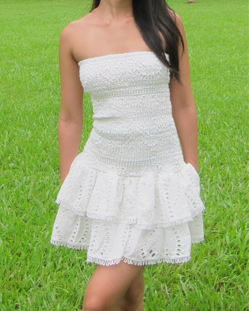 White Ruffle Mini Dress - Image 4