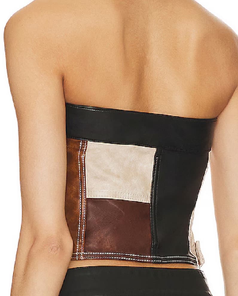 Edgy Corset-Style Bustier Top - Image 2