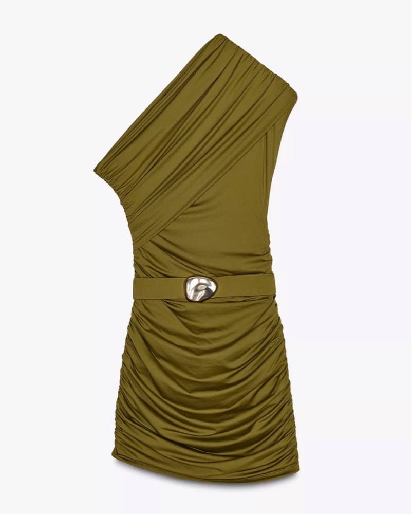 Asymmetrical Gathered Dress - Image 1