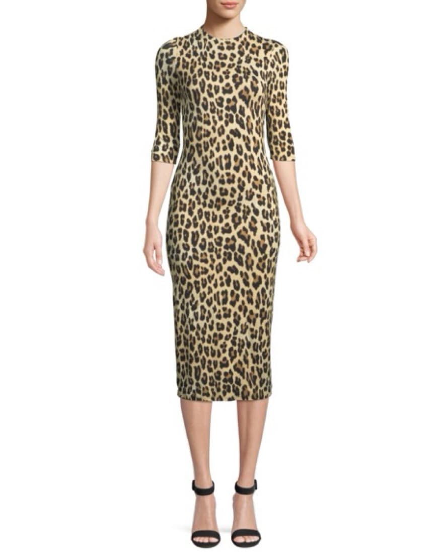 Knit Leopard Print Midi Dress - Image 2