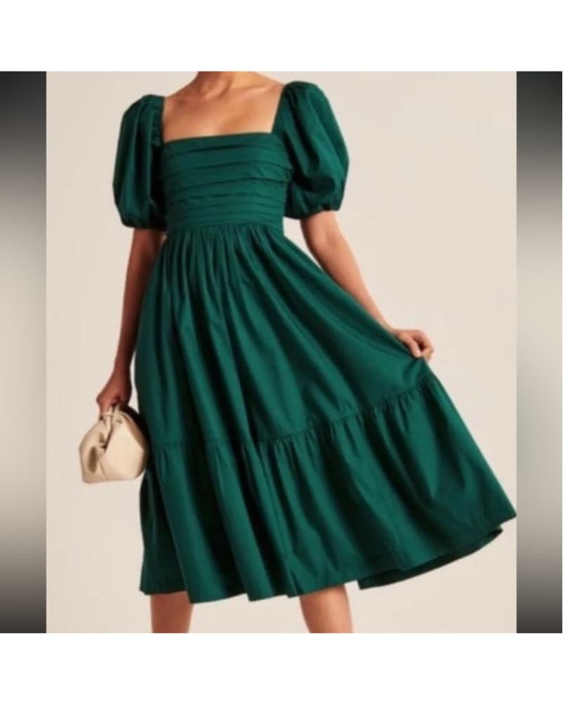 Abercrombie Green midi Dress Poplin  - Image 1