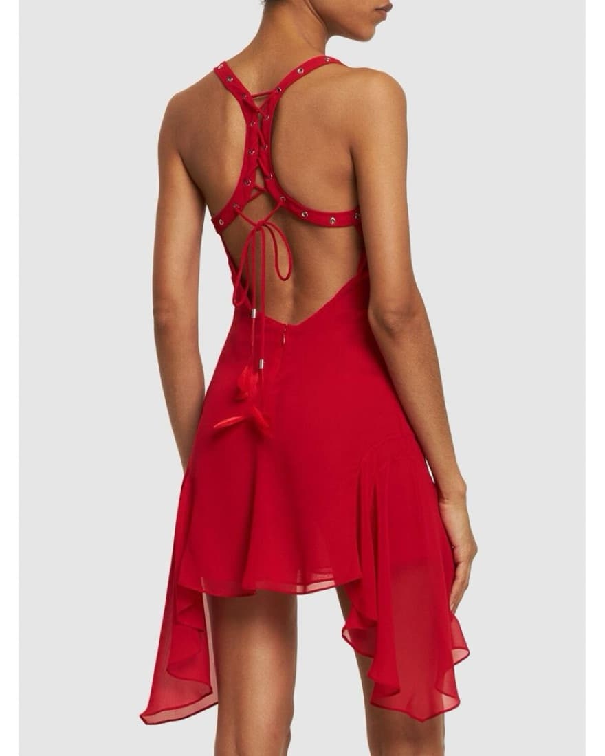 The Attico Mini Red Dress  - Image 4