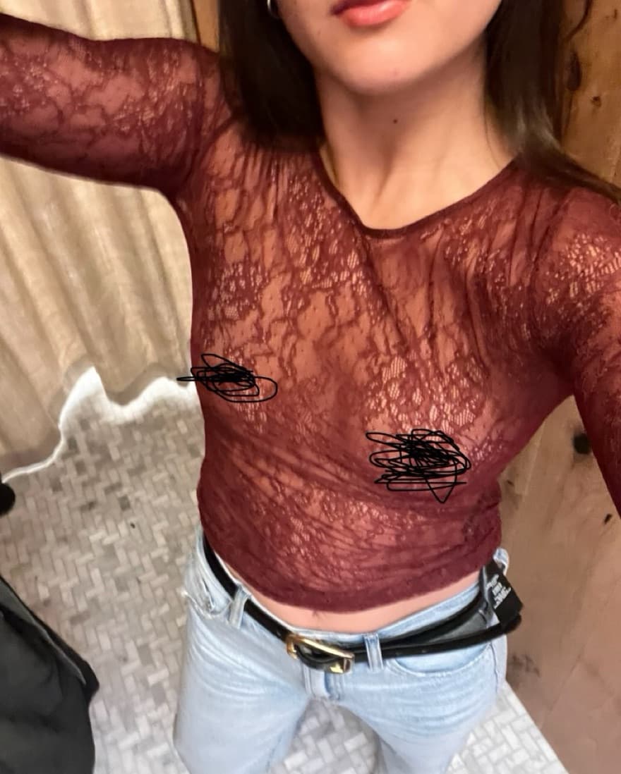 Burgundy Lace Top - Image 2