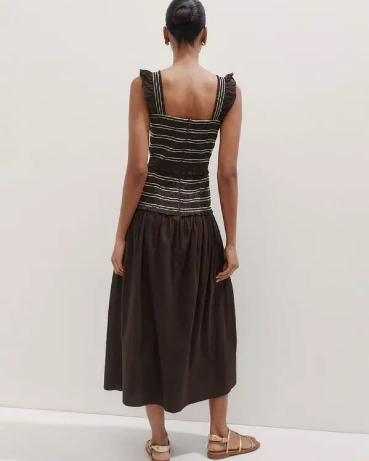 ME+EM Cotton Poplin Contrast Dress - Image 3