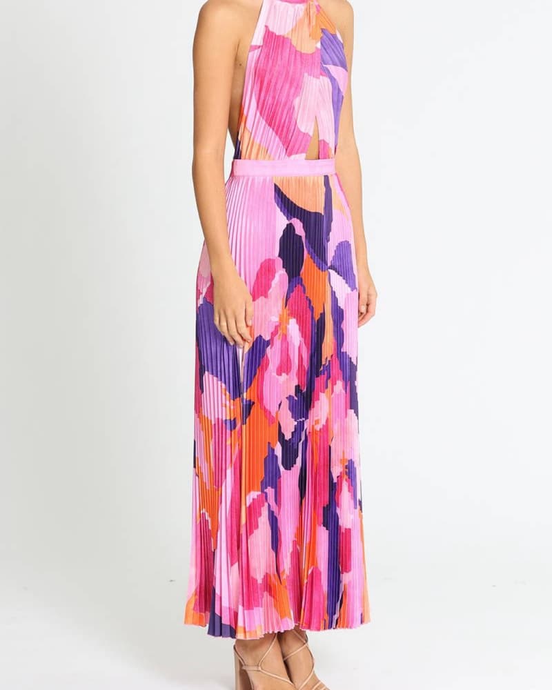 L’idee Renaissance Pleated Halter Gown - Image 4