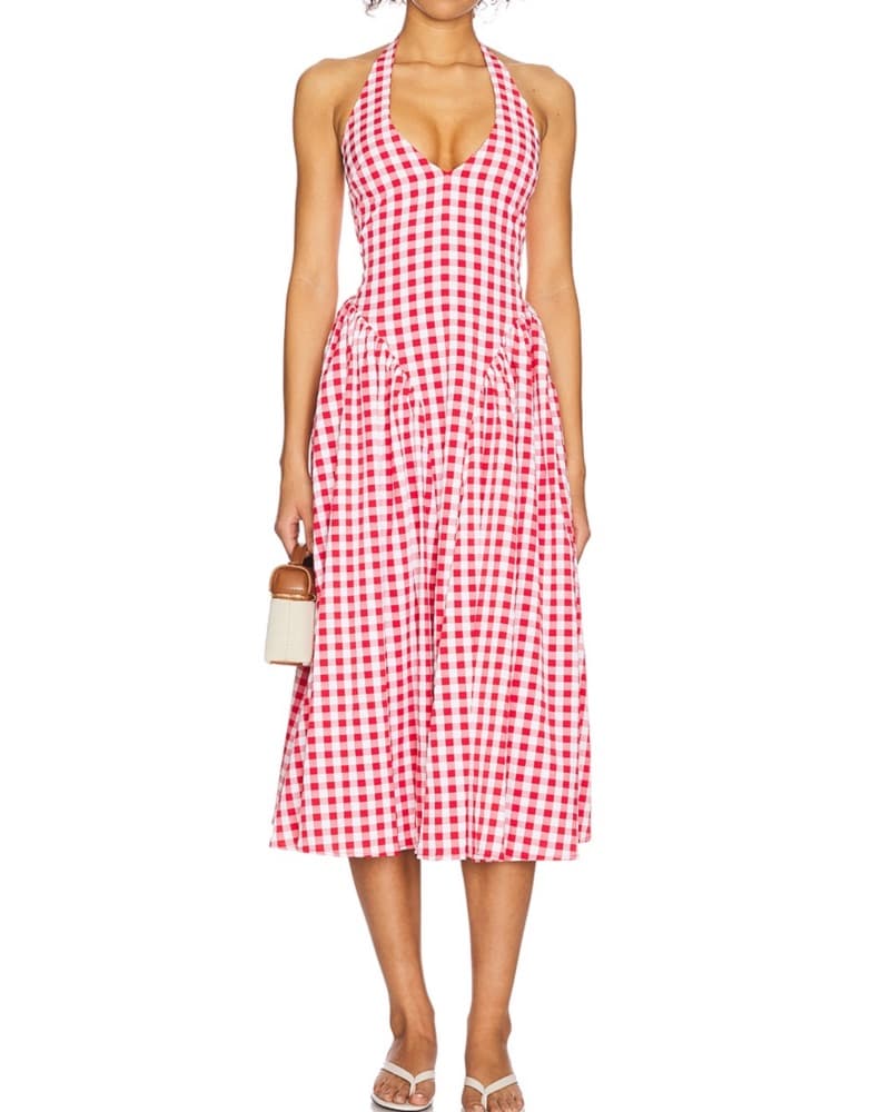 Gingham Halter Sundress - Image 1