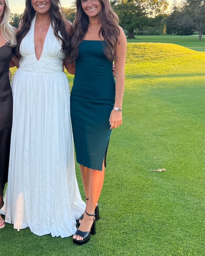 Emerald Green Midi Dress - Image 1