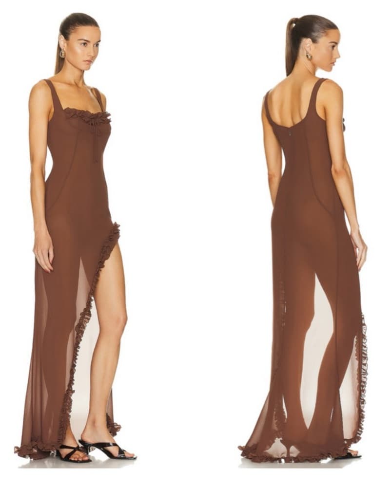 Helsa Sheer Ruffle Dress - Image 1