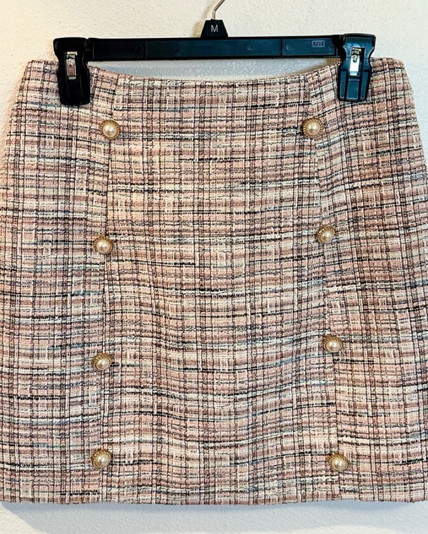 Pink Lily Tweed Mini Skirt - Image 3