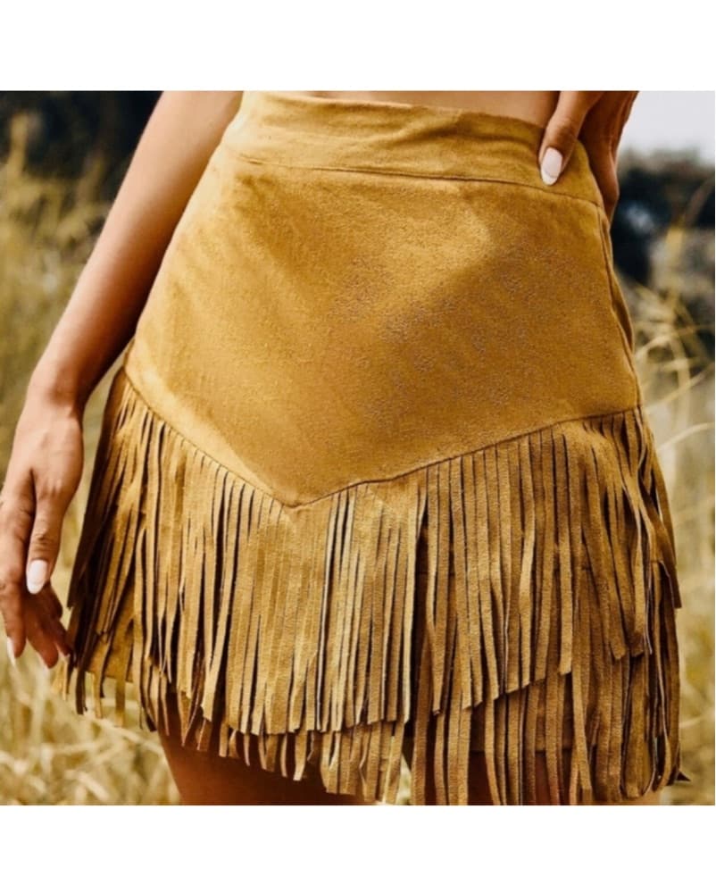 Western/Country Fringe Mini Skirt  - Image 1