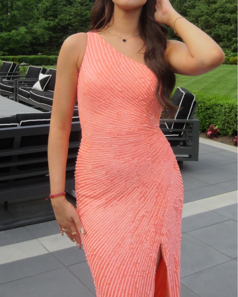 Formal/Prom One Shoulder Sequins Dress - Image 2