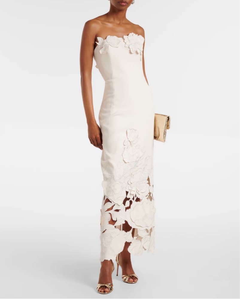 Leo lin applique Cream Dress  - Image 1