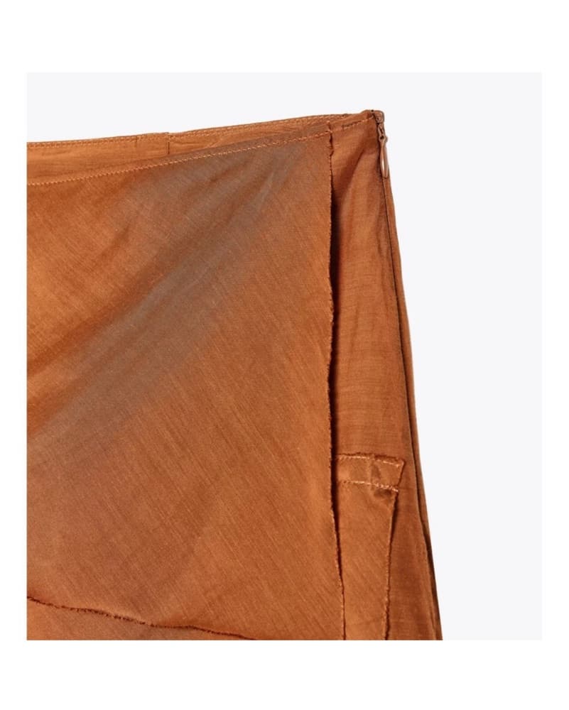 Zara Rust Suede Ruffle Midi Skirt - Image 4