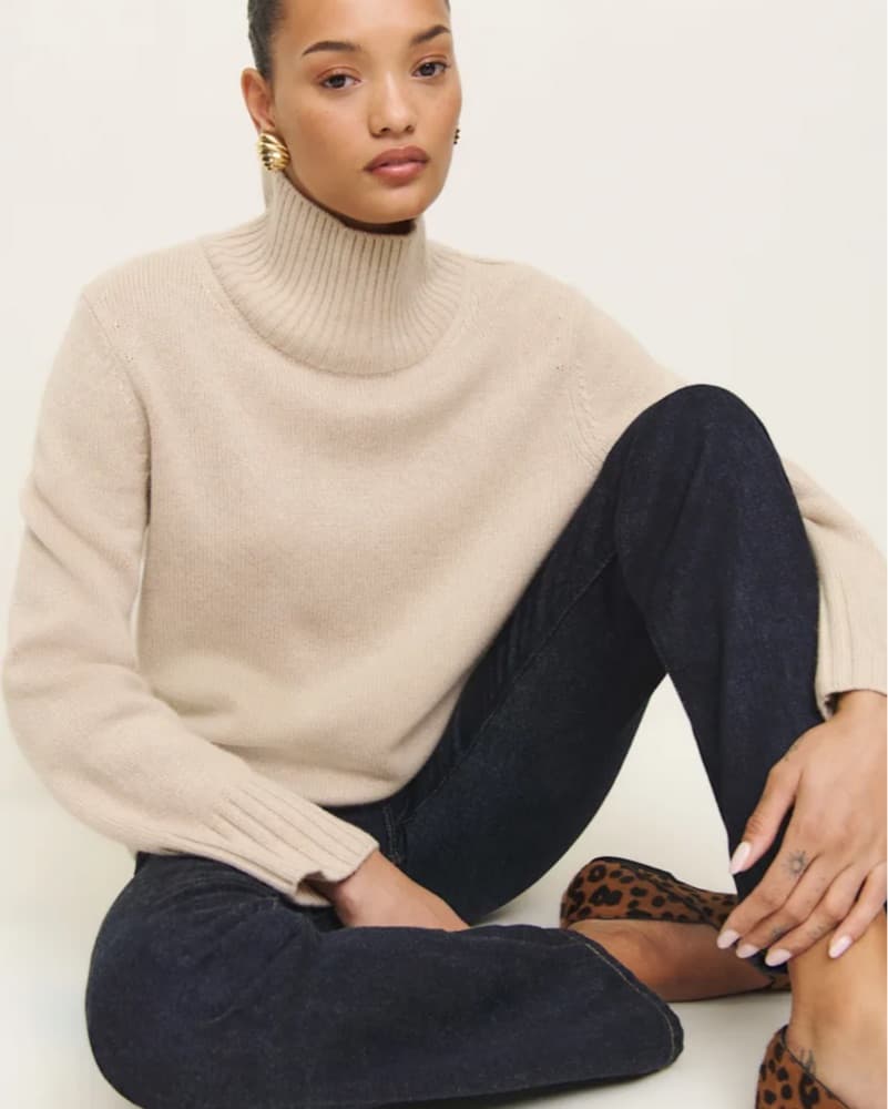 Reformation Beige Cashmere Sweater - Image 3