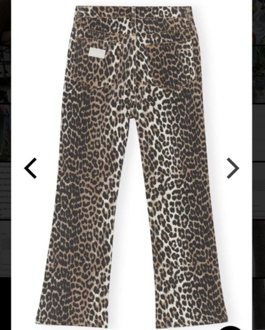GANNI Leopard Print Betzy Cropped Jeans - Image 3