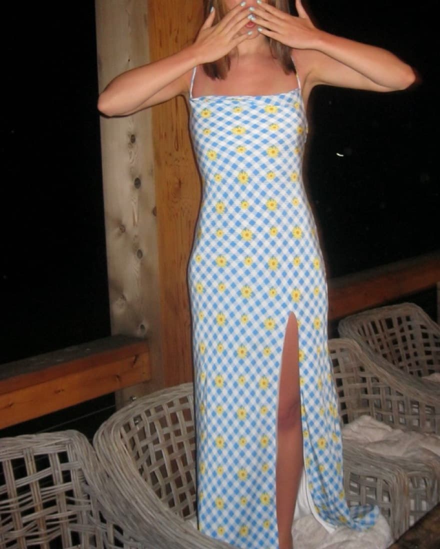 Staud Blue And White Checkered Dress - Image 1