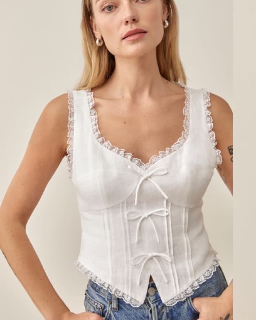 Reformation Brenda Linen Top - Image 2
