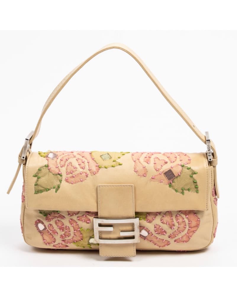 Fendi Floral Embroidered Baguette - Image 1