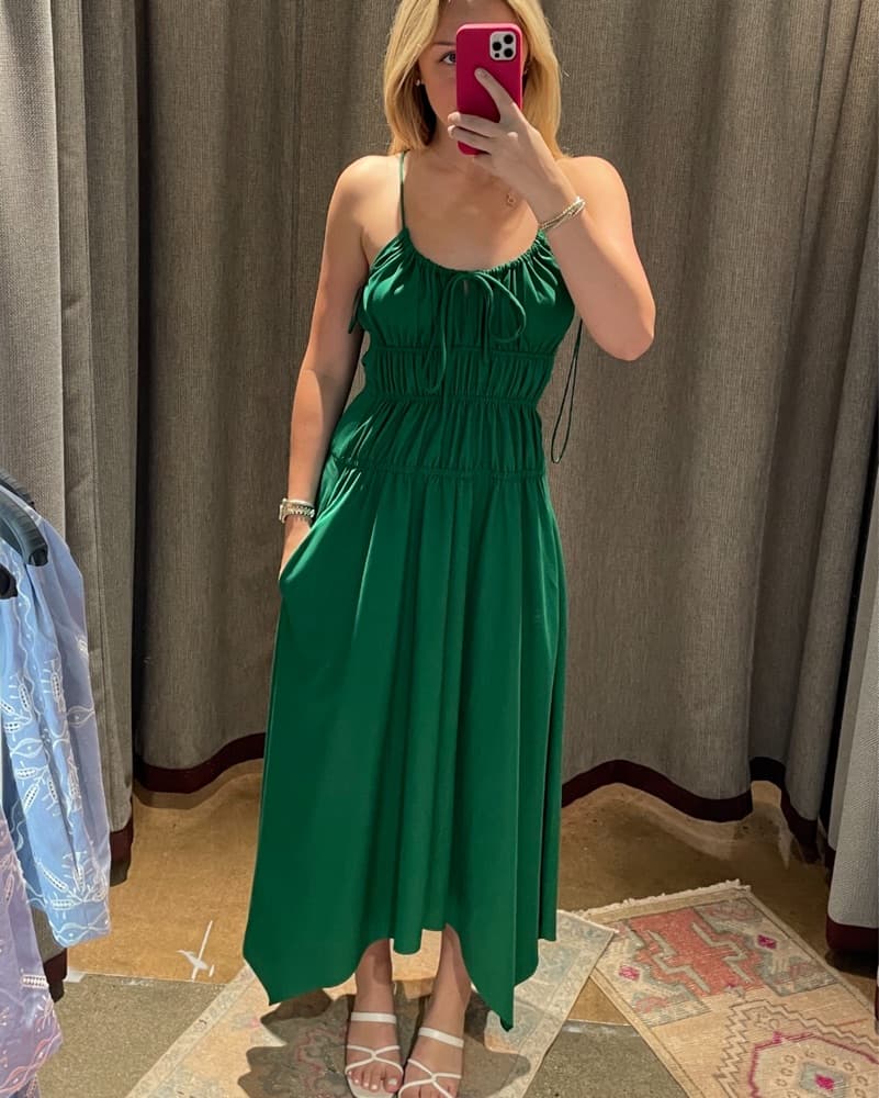 Proenza Schouler Green Ruched Dress - Image 1