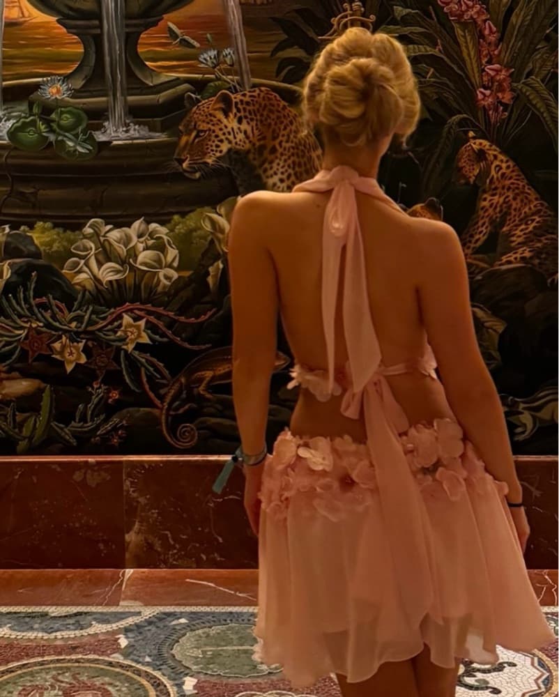 Handmade Floral Ruffle Dress - Image 2