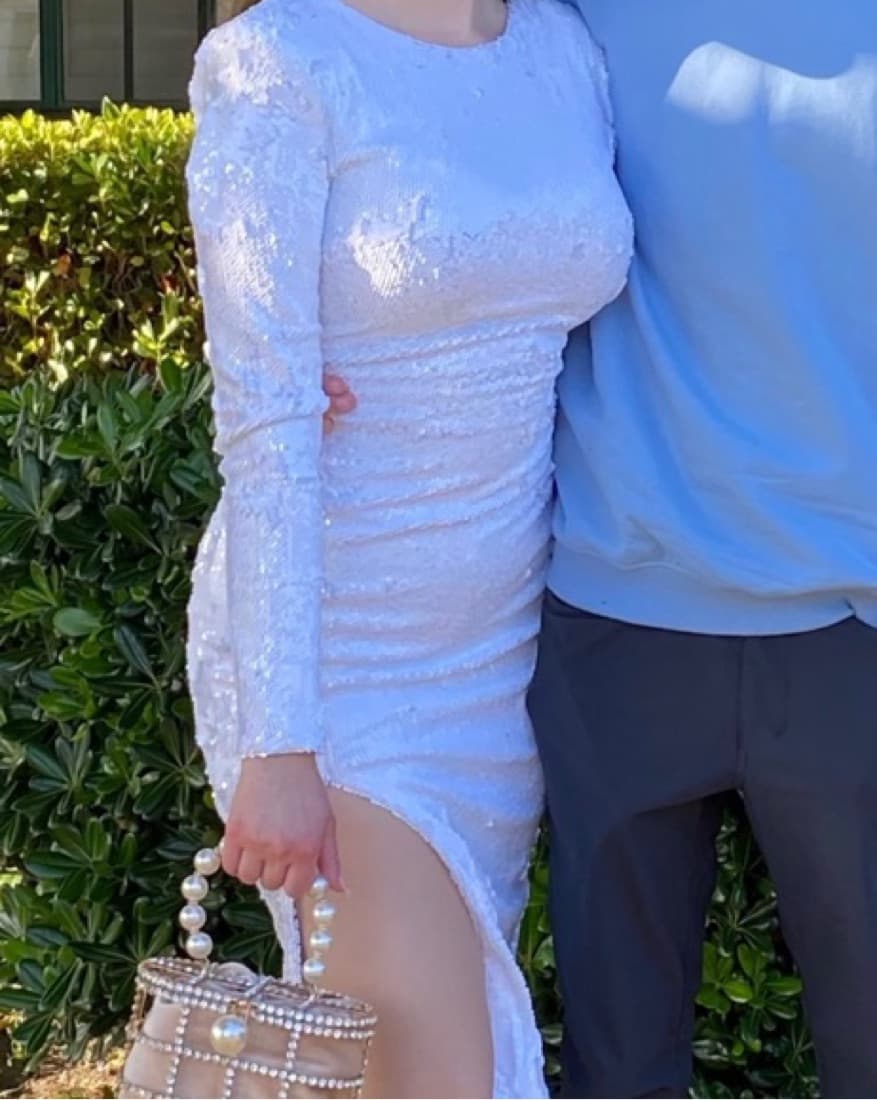 Formal Modest White Dress - Image 2