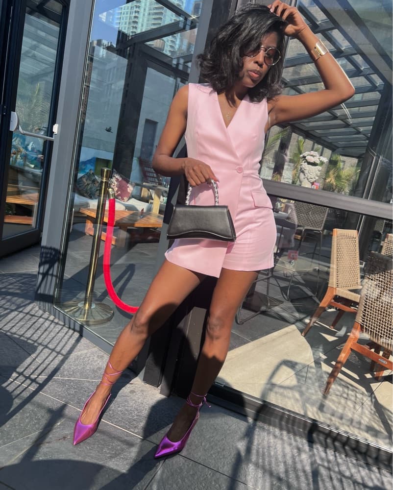 Pink Mini Romper Dress - Image 4