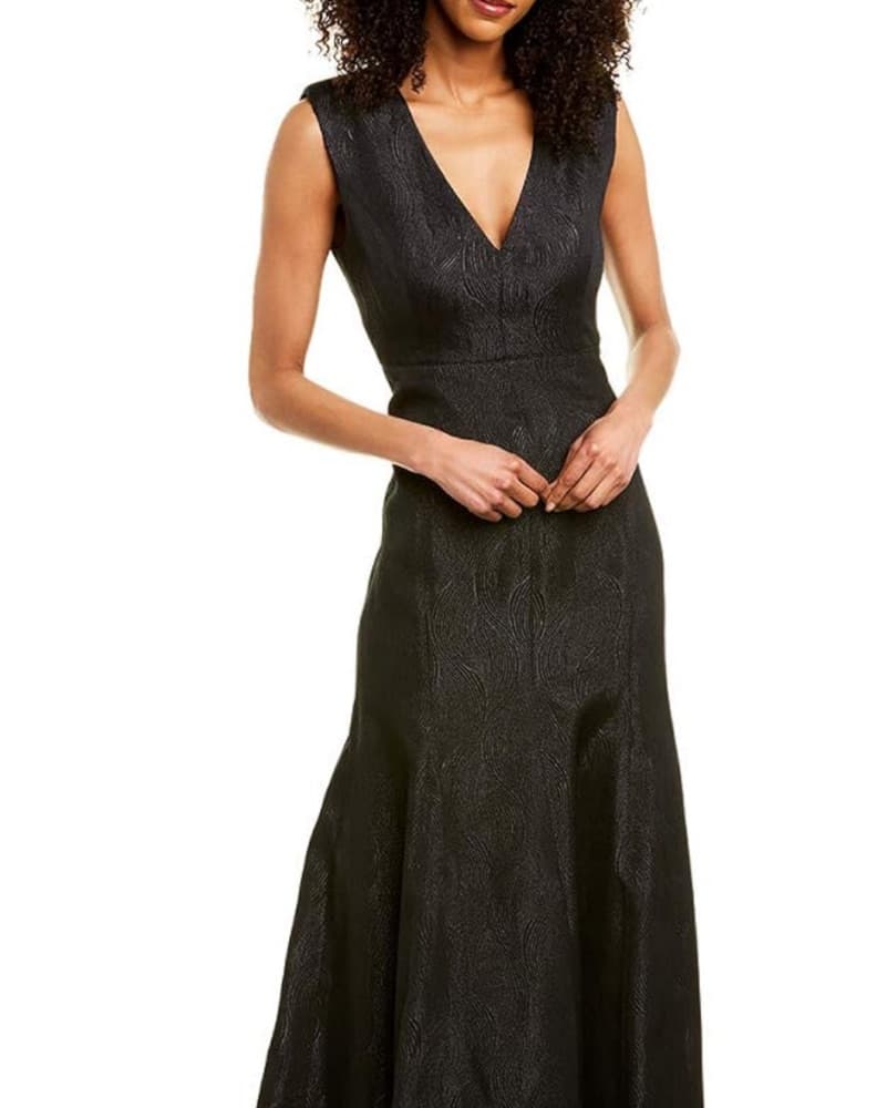 Halston Heritage V-Neck Gown Size 10 - Image 3