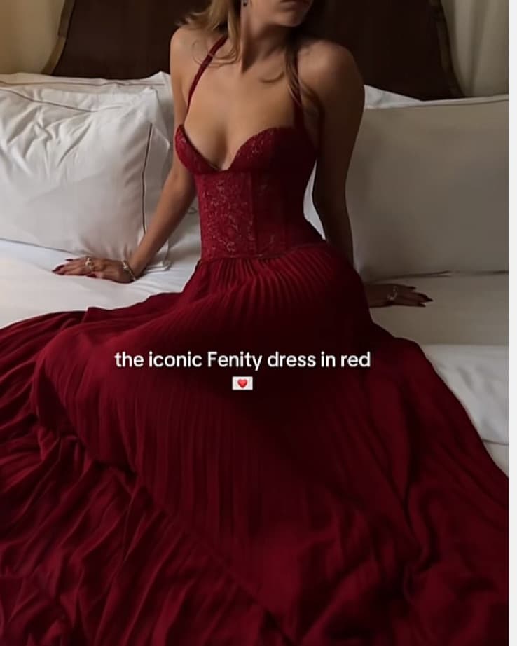 Fenity Red Gaia Tiktok Viral Dress  - Image 3
