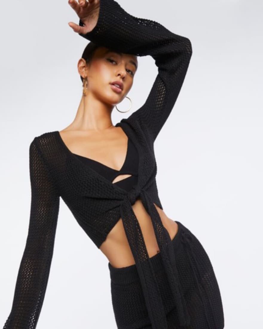 Crochet Swim Cover-Up Crop Top - Image 1