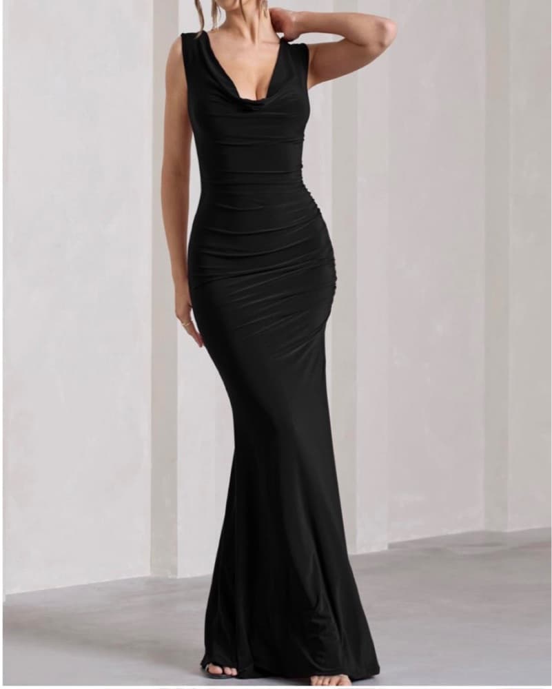 Club London Lolita Maxi Dress In Black - Image 1