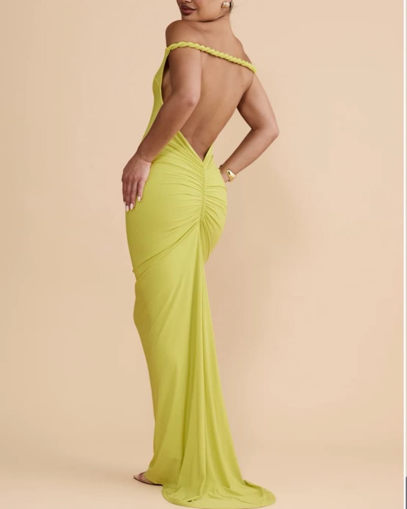 MELANI THE LABEL MAIA Chartruse Dress  - Image 1