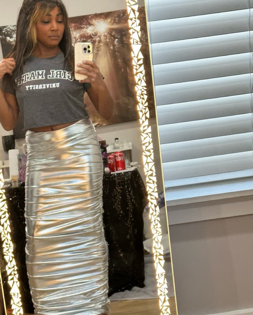 Silver Metallic Skirt - Image 5