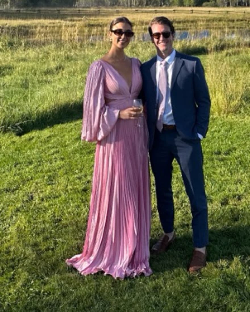 Pink Long Sleeve Mac duggal Dress  - Image 2