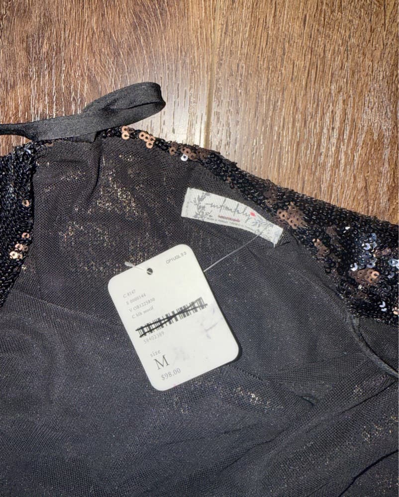 Sparkling Black Sequin Mini Dress - Image 2