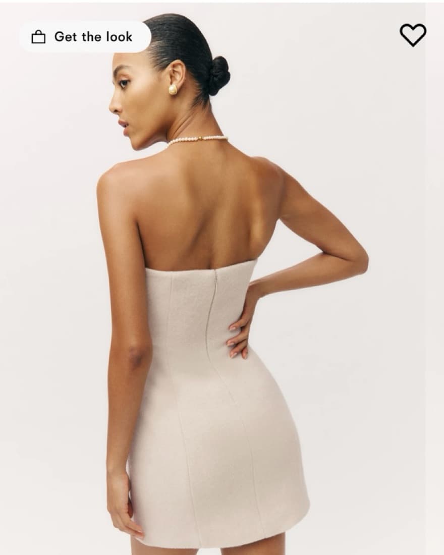 Elegant Strapless Beige Dress - Image 3